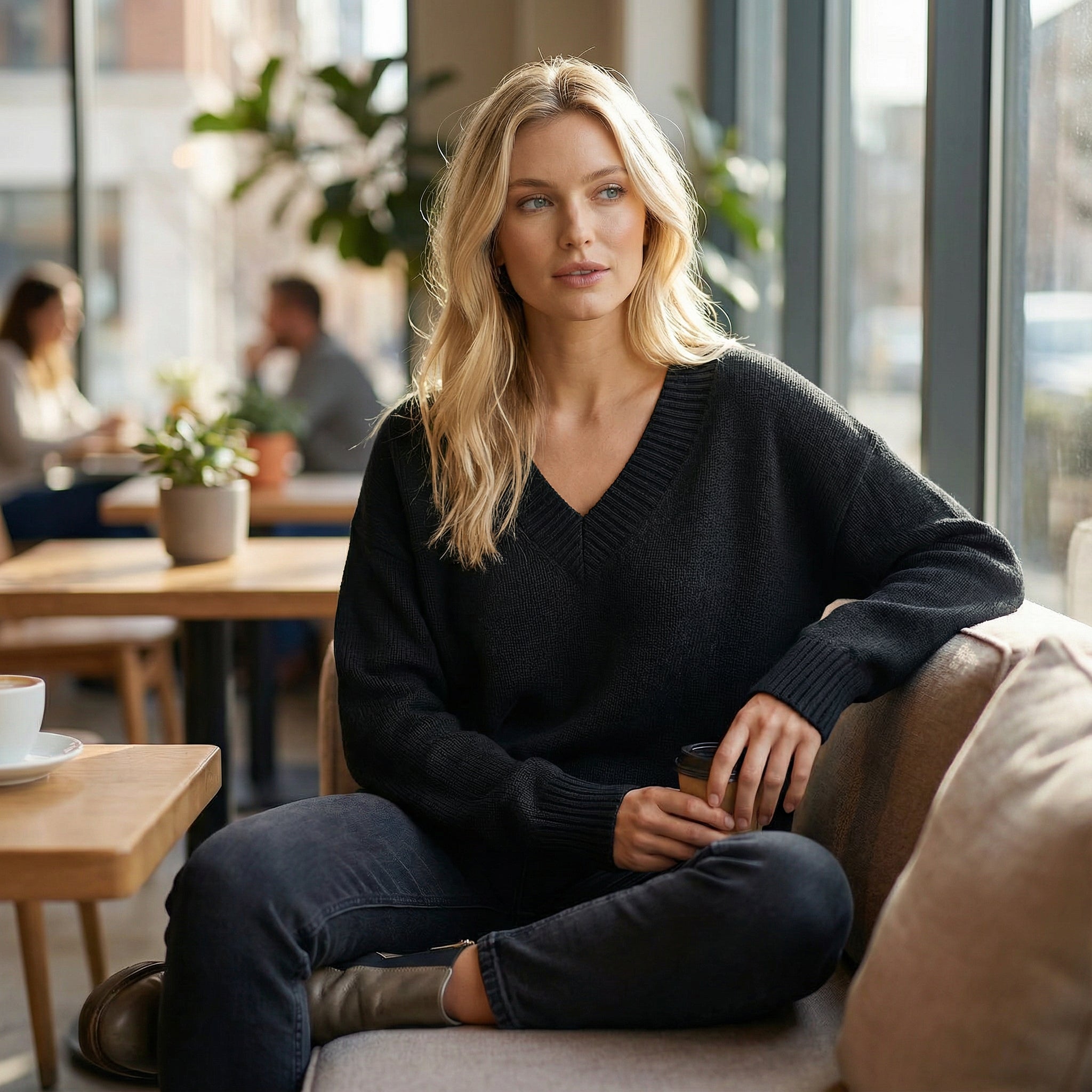 Strickpullover mit V-Ausschnitt – Weiches Material & Zeitloses Design