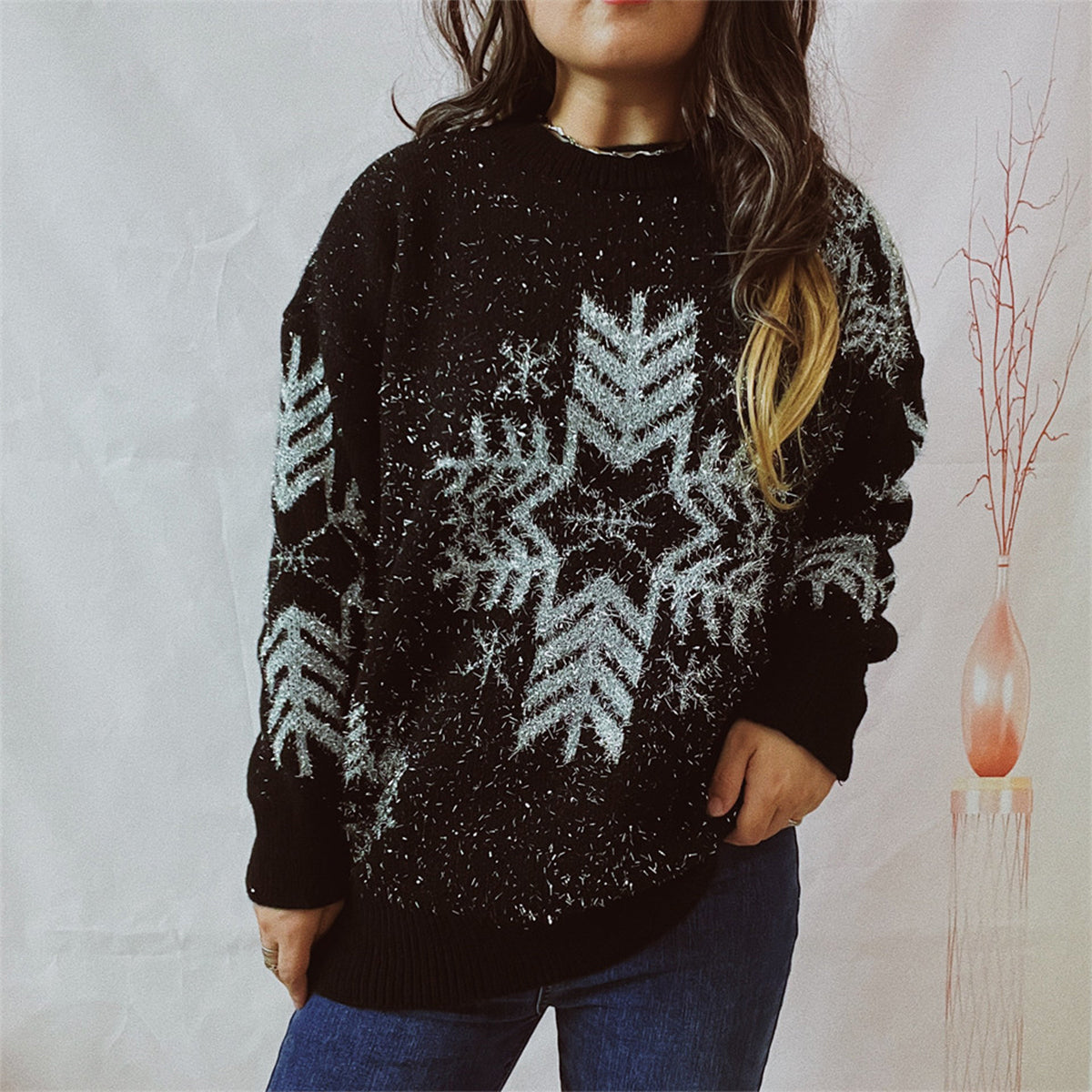 Maglione con fiocchi di neve - Maglione invernale accogliente e festivo
