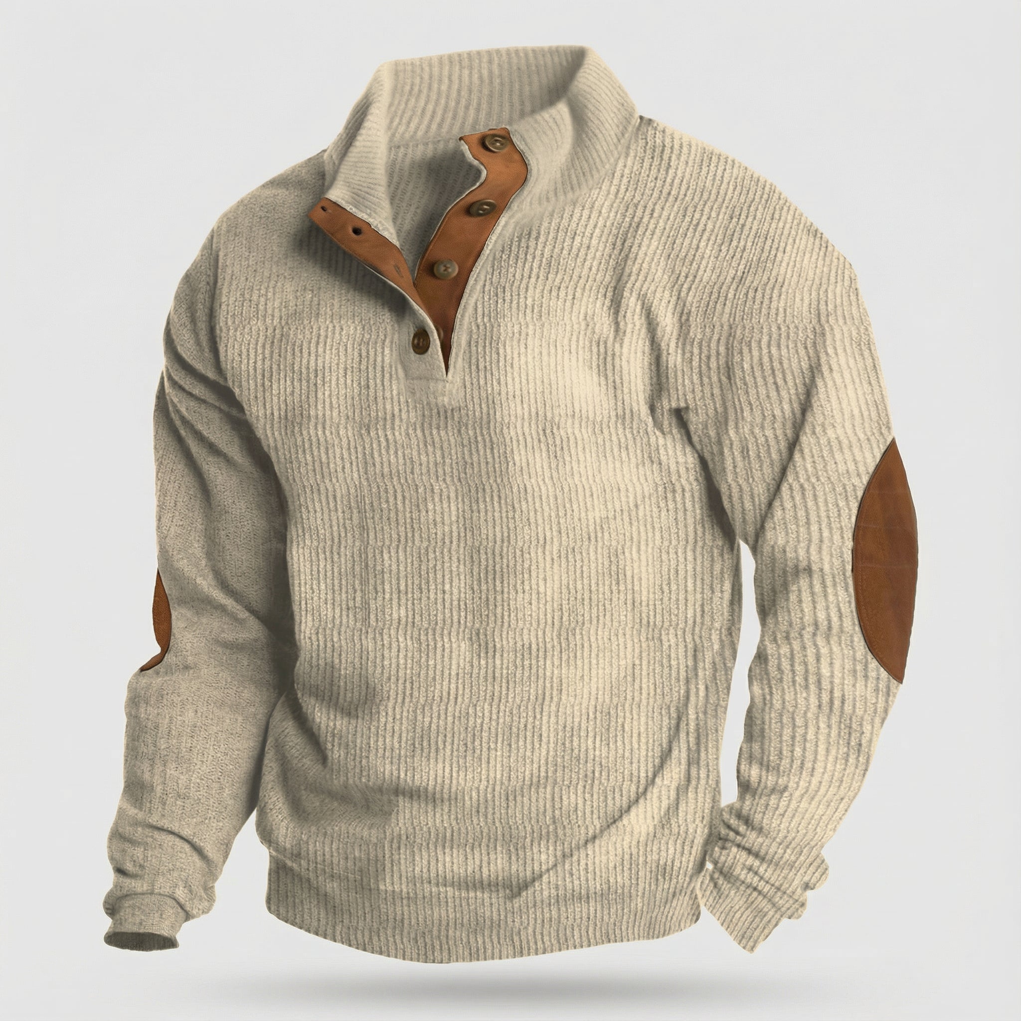 Pull-over de plein air pour hommes – Tricot structuré, matériau robuste et coupe confortable