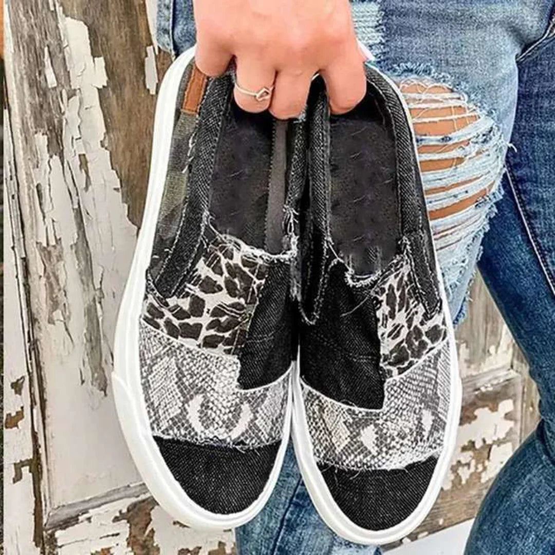 Scarpe casual in tela con motivo leopardato - Logan