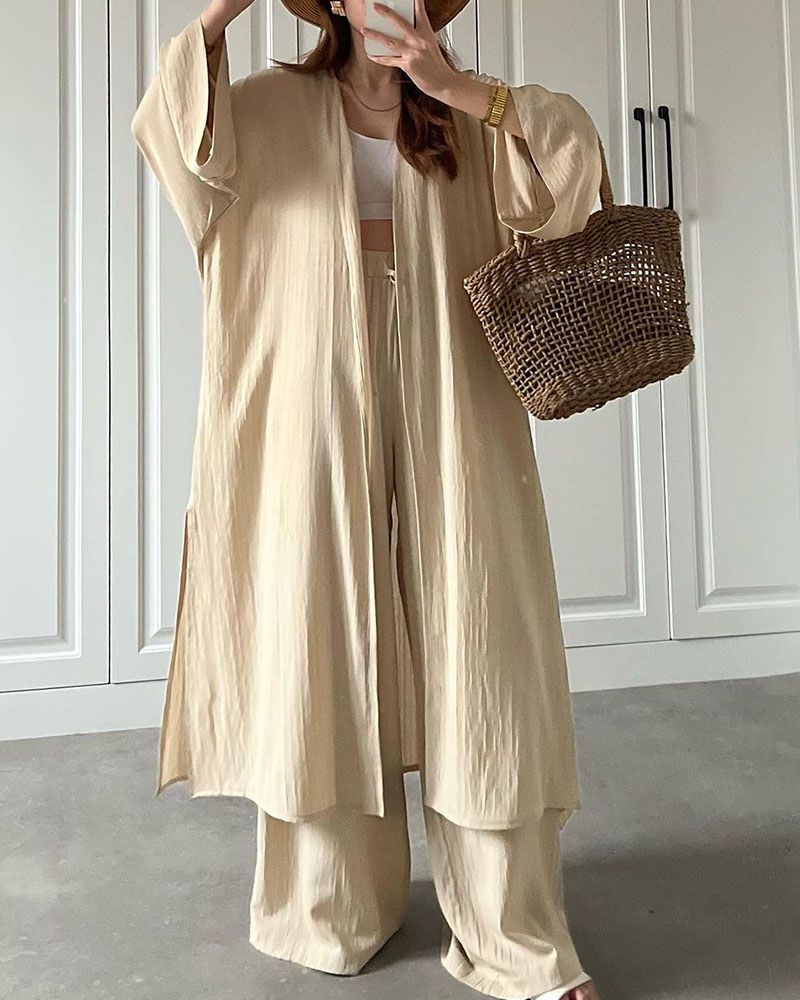 Devako Karian - Pohodlný pletený sveter a nohavice