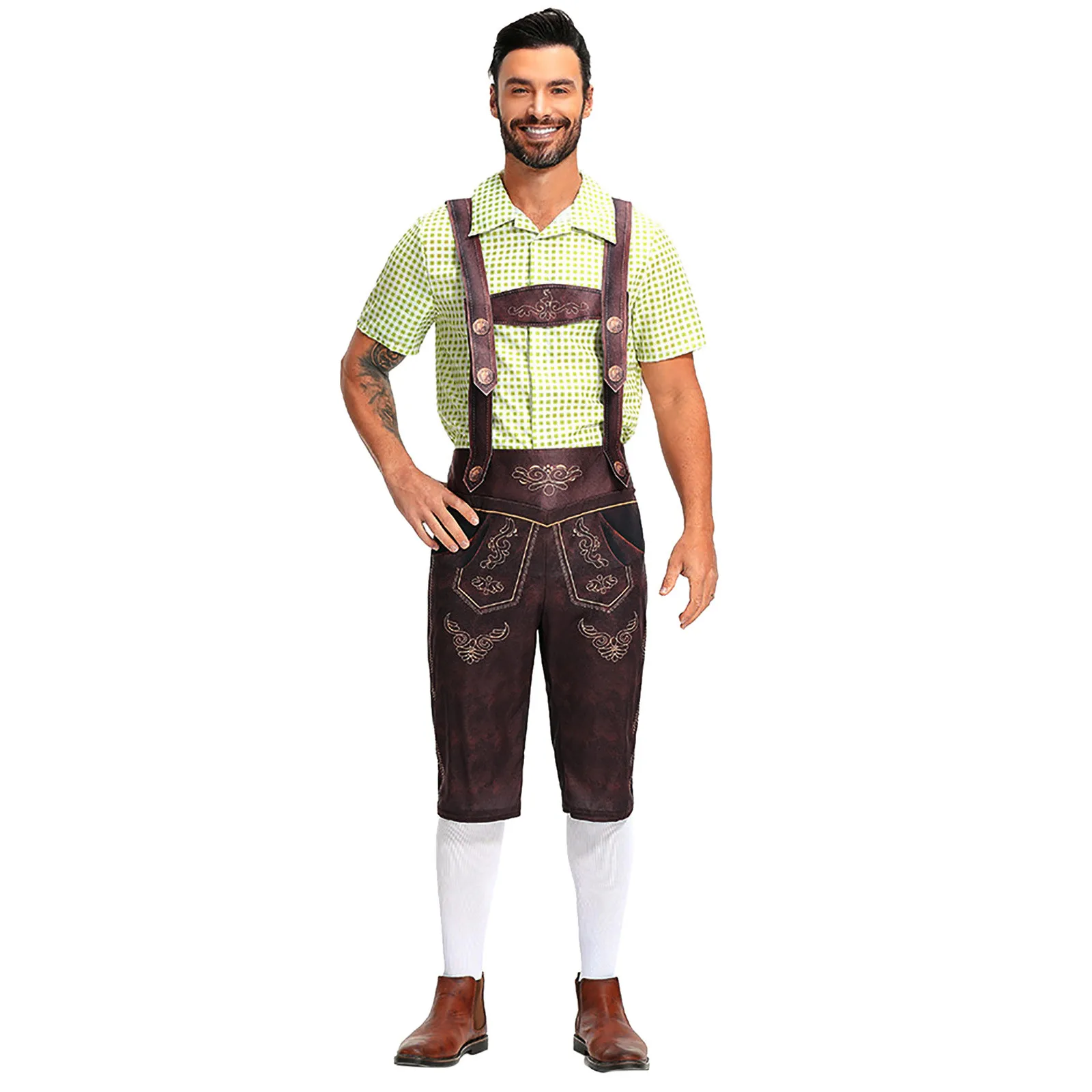 AlpenHo – Pantalon en cuir traditionnel pour enfants avec chemise et broderie