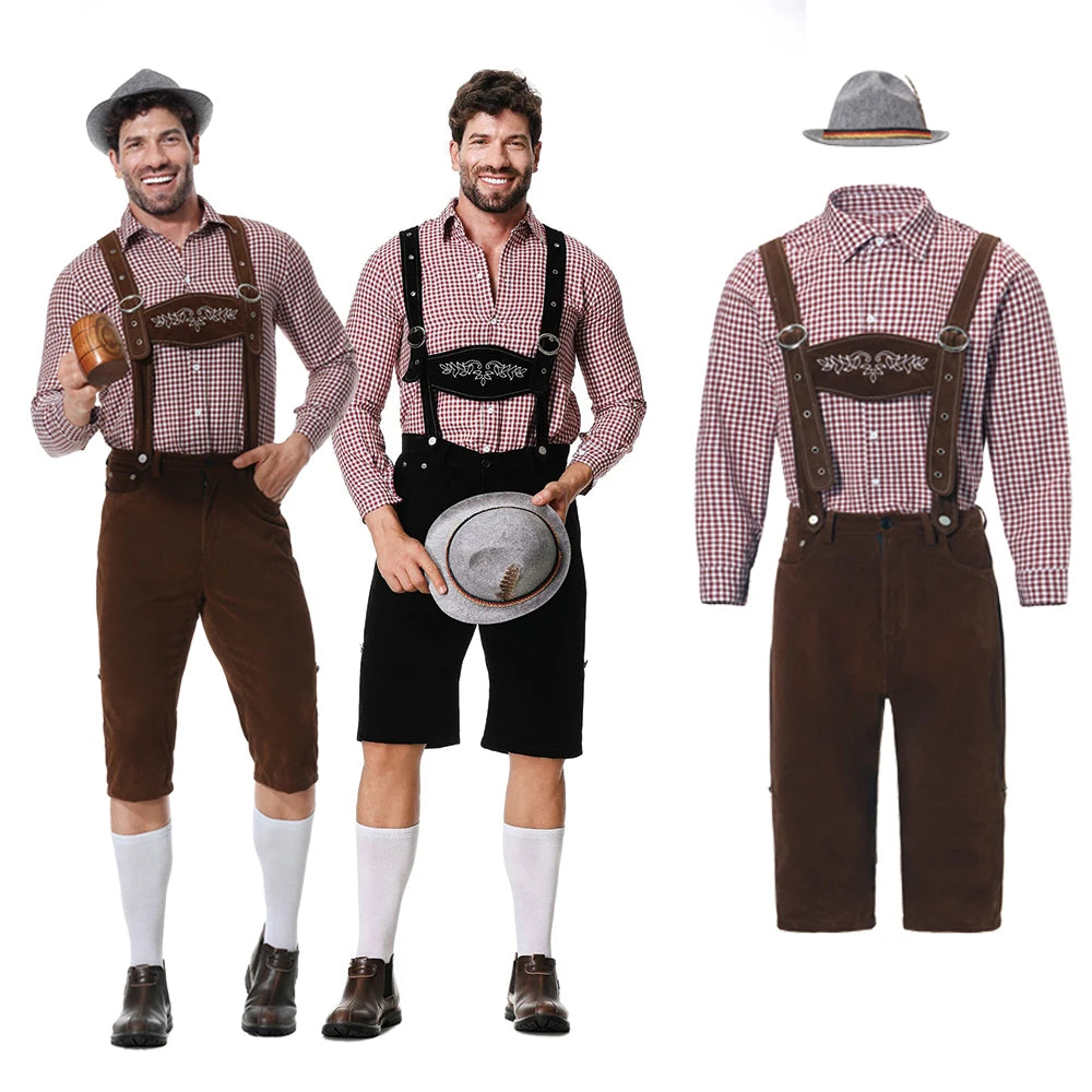 Bolendo Lederhosen Oktoberfest Kostüm für Herren – Dreiteiliges Set