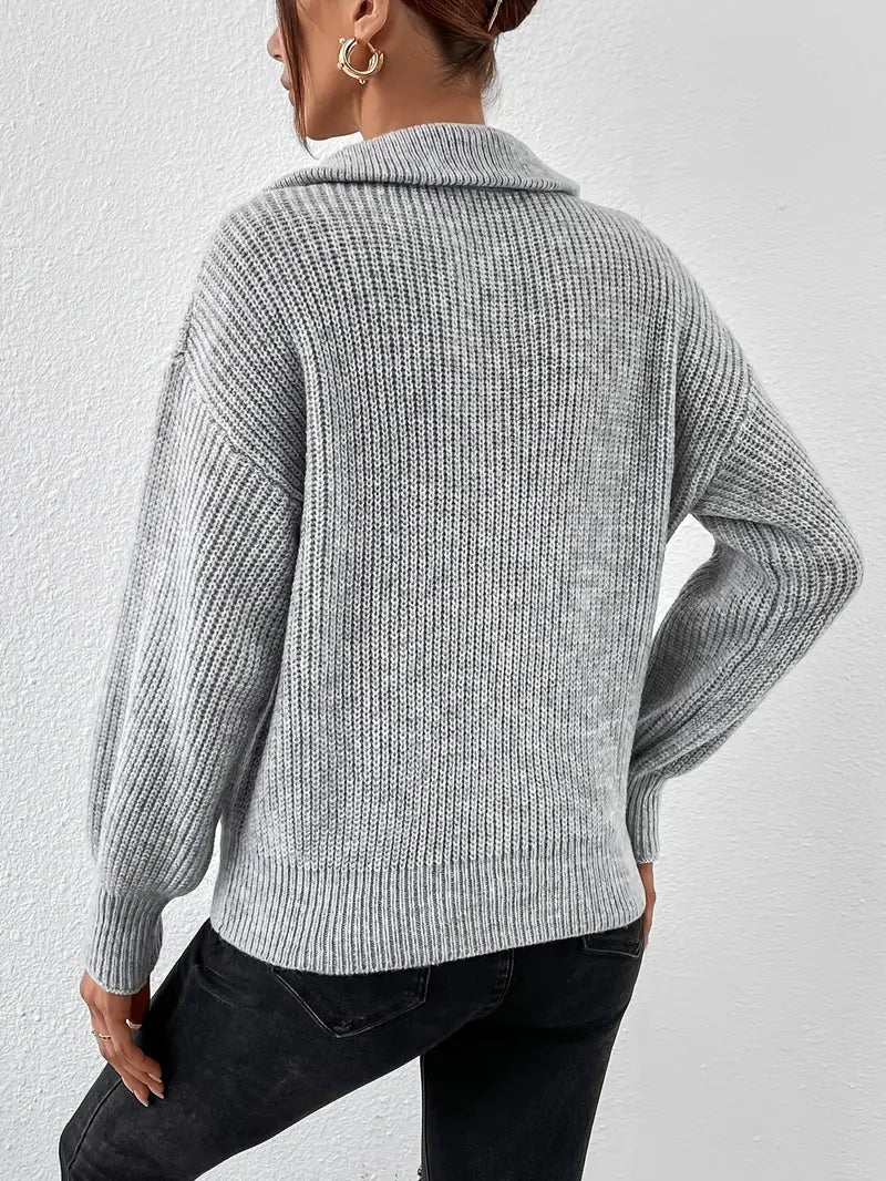 Dafiny - Pull décontracté avec fermeture éclair pour femmes