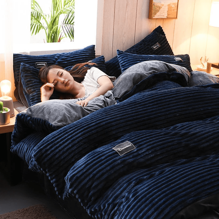 Fluwel – Vinter-sengetøjssæt i plysfleece – Varmt & blødt at sove i