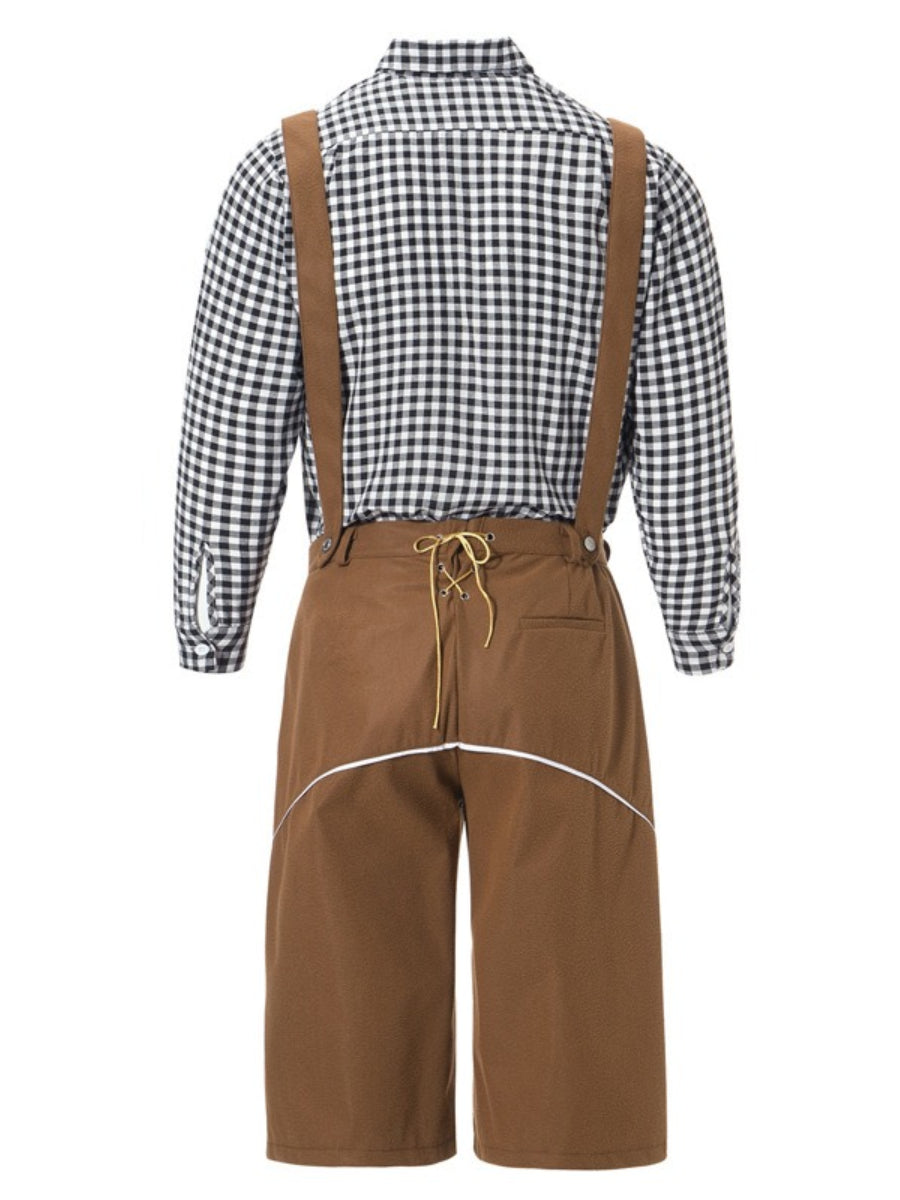 Bergbua – Lederhosen-kostumesæt med ternet skjorte – Din Wiesn-klassiker