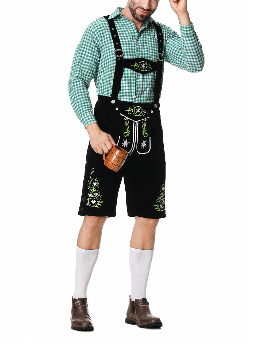 Bergbua – Lederhosen-kostumesæt med ternet skjorte – Din Wiesn-klassiker