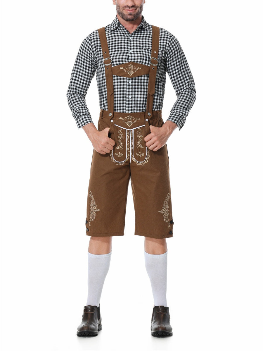 Bergbua – Lederhosen-kostumesæt med ternet skjorte – Din Wiesn-klassiker
