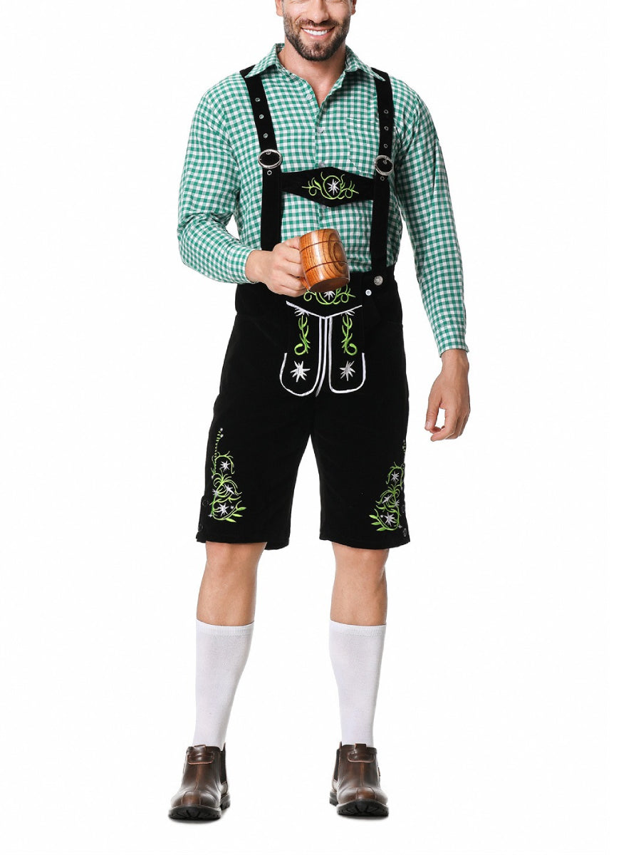 Bergbua – Lederhosen-kostumesæt med ternet skjorte – Din Wiesn-klassiker