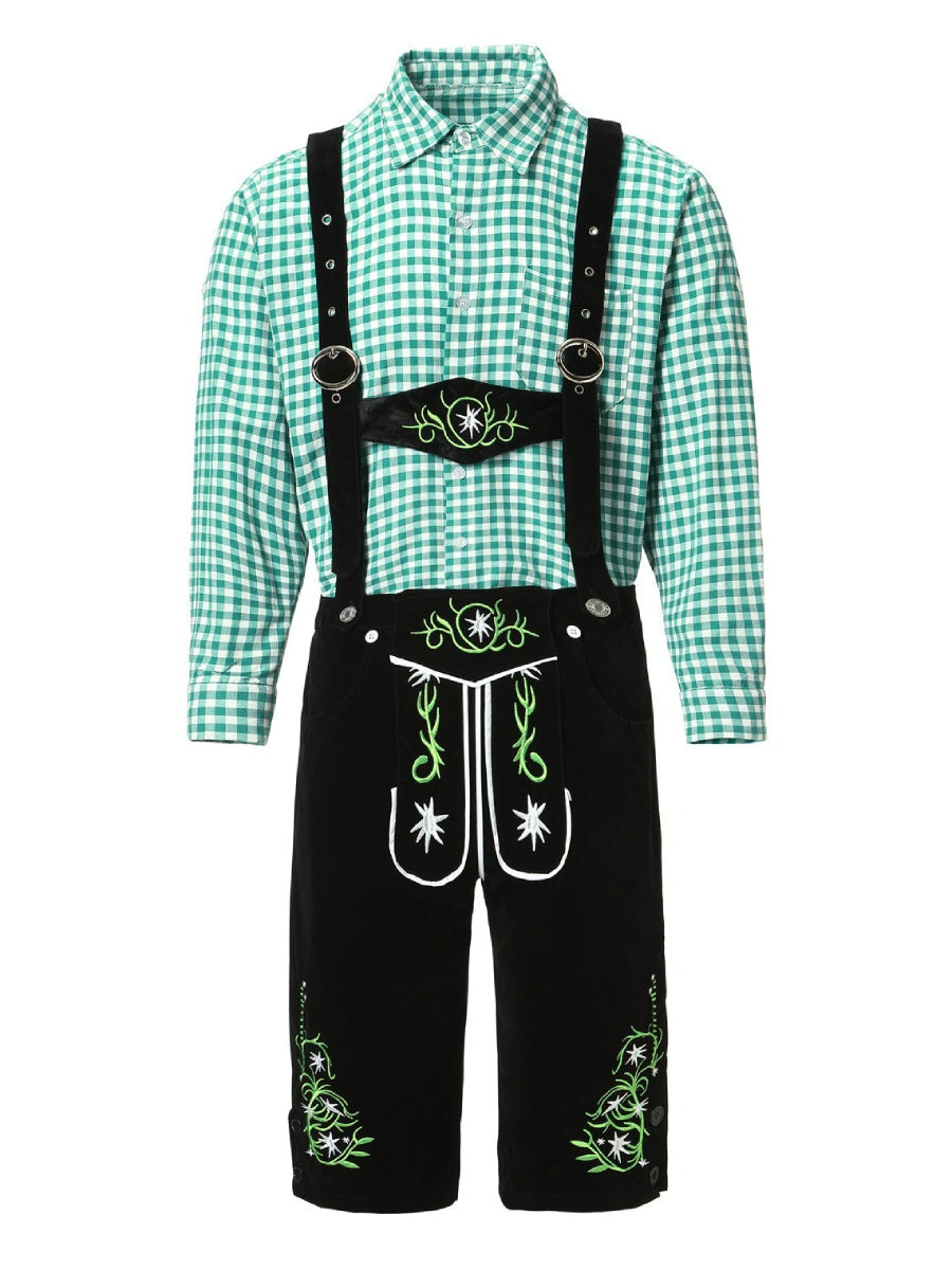 Bergbua – Lederhosen-kostumesæt med ternet skjorte – Din Wiesn-klassiker
