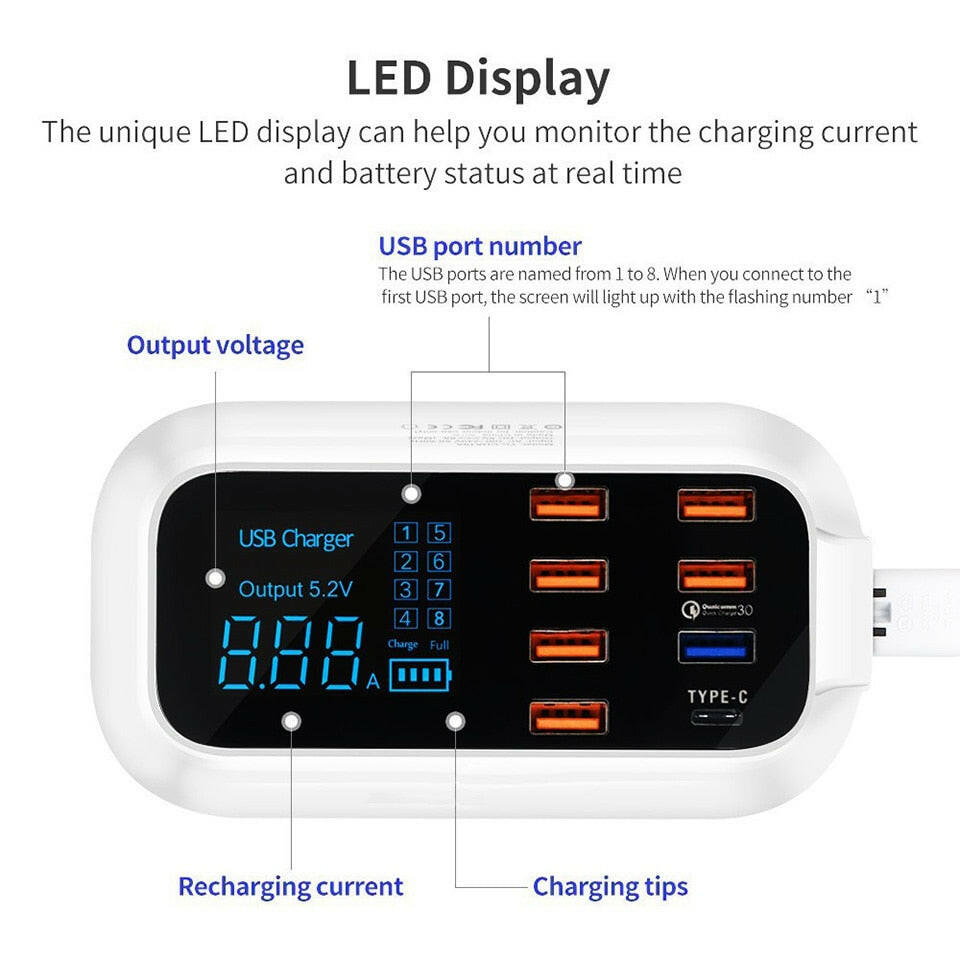 Bolendo Quick Charge 3.0 Slim USB-opladerstation