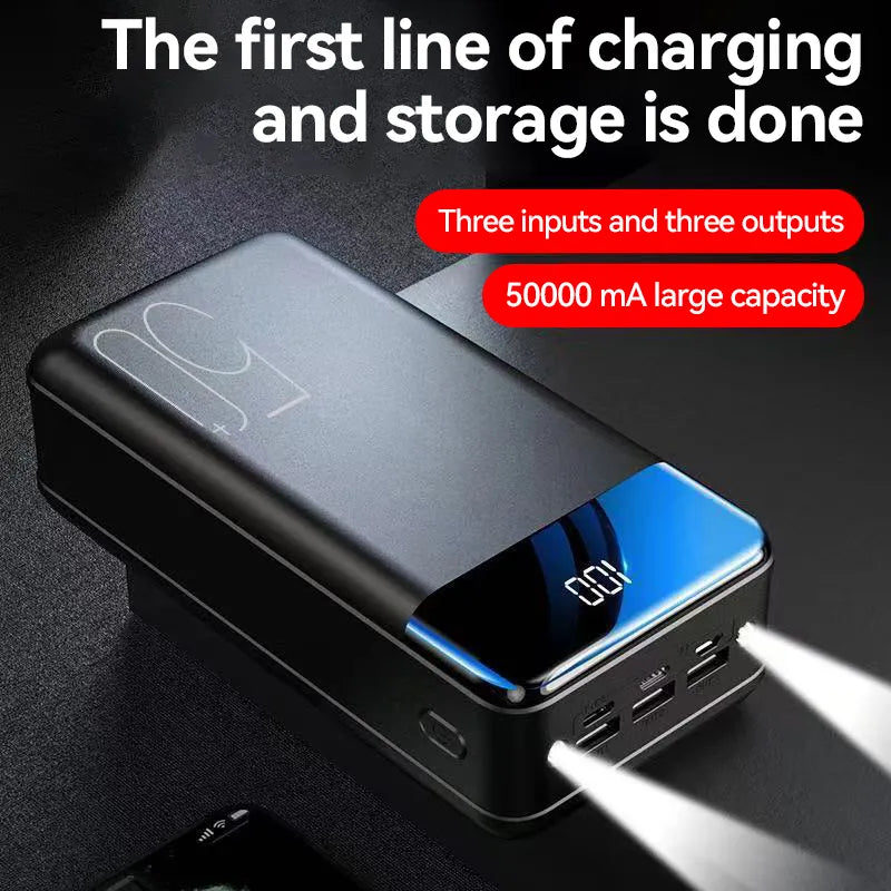 VoltEdge – Powerbank 50.000 mAh hurtigopladning – ideel til rejser