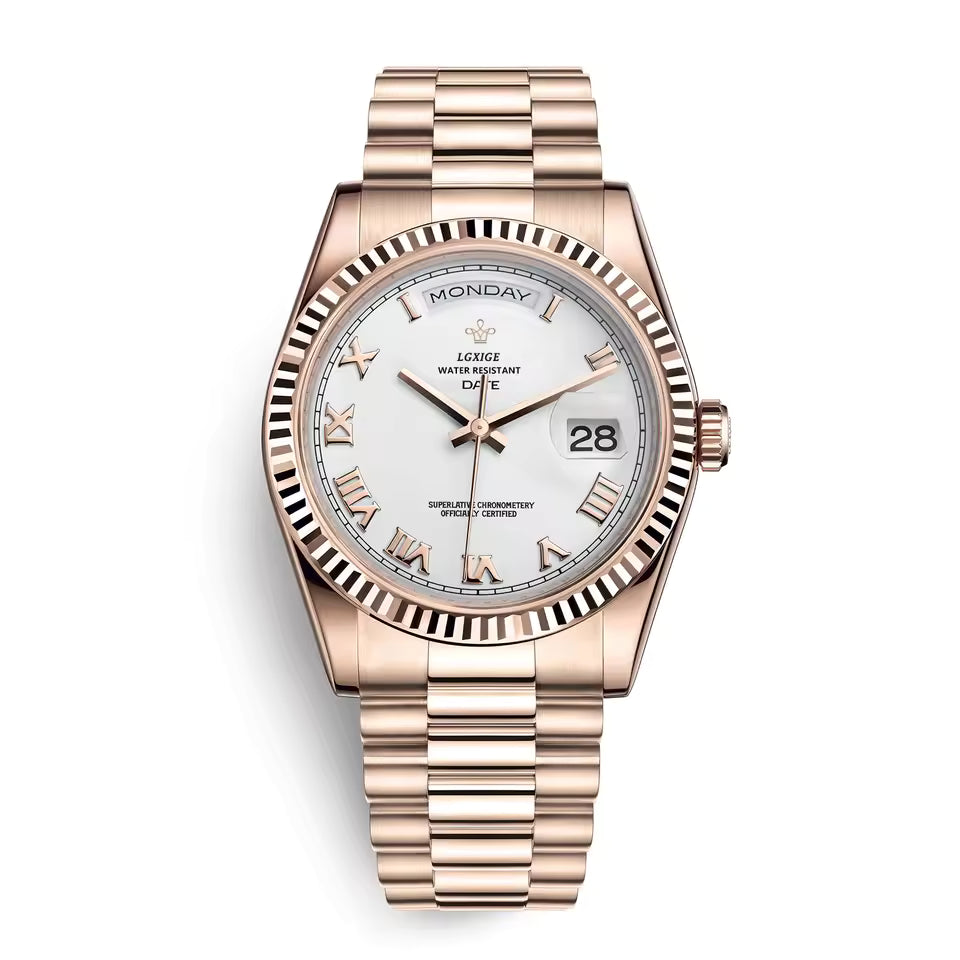 Herrenarmbanduhr – Elegantes Design mit Tages- und Datumsanzeige