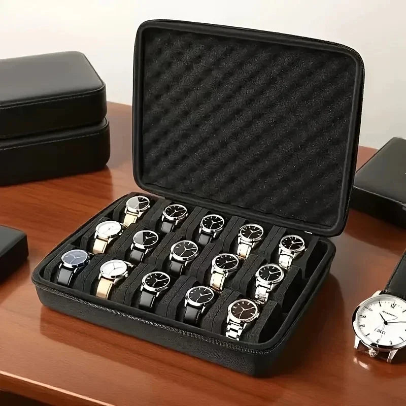15-Slot Pressure Resistant Watch Storage Box - Portable Watch Case for Men 1