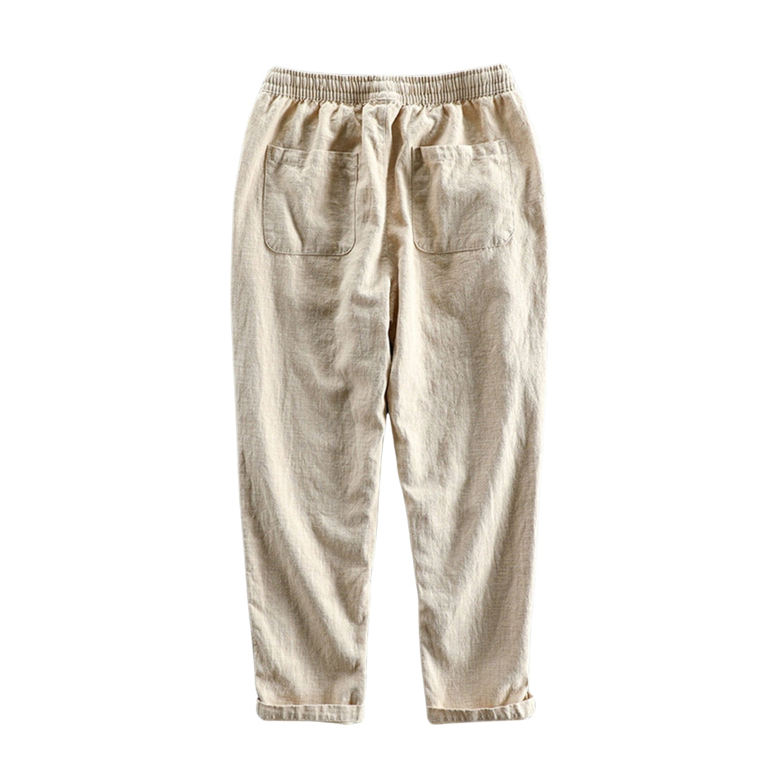 Bolendo Kurzarm-Hemd mit geometrischer Struktur und Leinen-Baumwoll-Hose für Herren