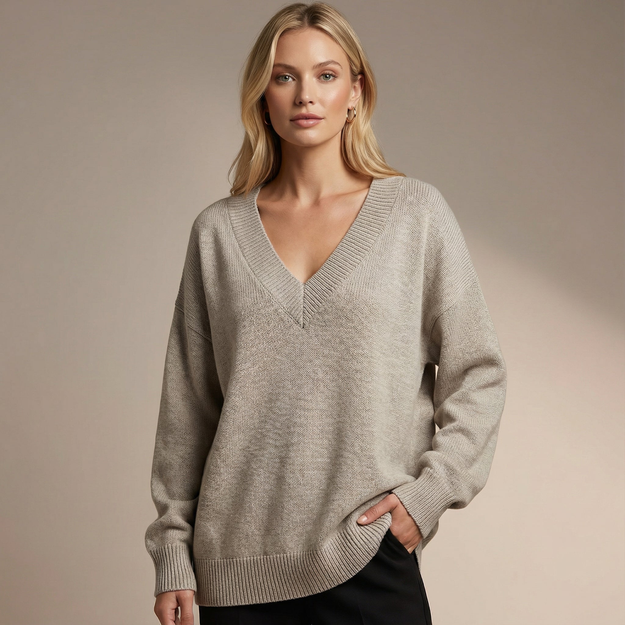 Strickpullover mit V-Ausschnitt – Weiches Material & Zeitloses Design