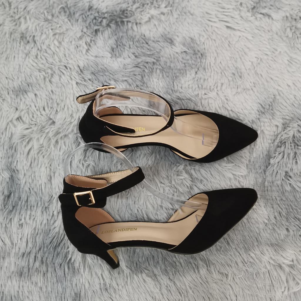 Zavando - Dünne Wildleder High-Heel Sandalen Pumps für Damen