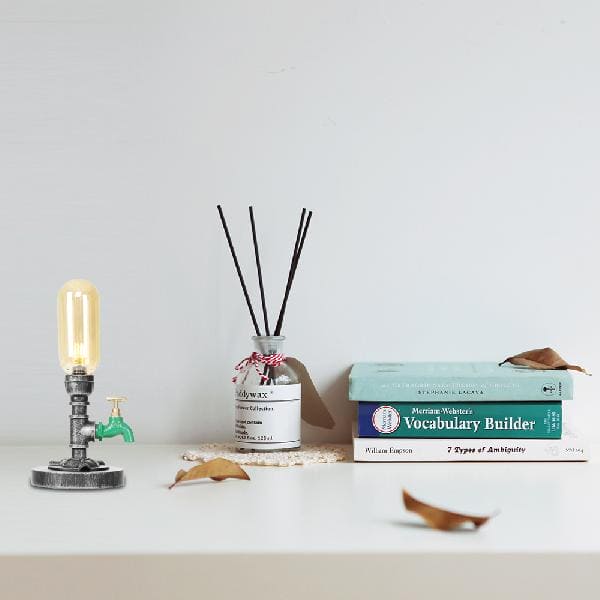 GlowAmber - Tischlampe aus Klarglas mit Schirm