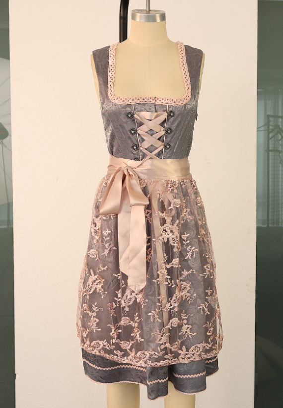 BergHerz – Dame Dirndl bomuld traditionel – Til Oktoberfest & fester
