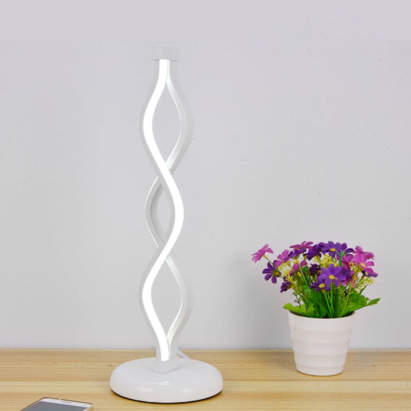 LightElegance - lampada da tavolo LED con spirale bianca