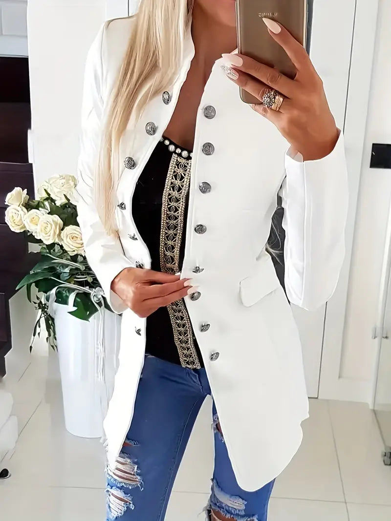 Devako Adelis | Blazer élégant à manches longues avec fermeture à boutons devant