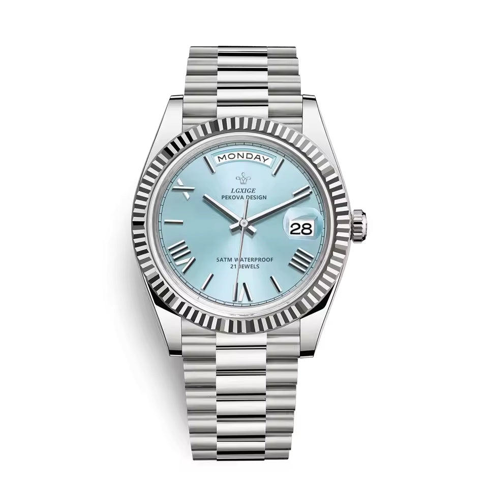 Herrenarmbanduhr – Elegantes Design mit Tages- und Datumsanzeige