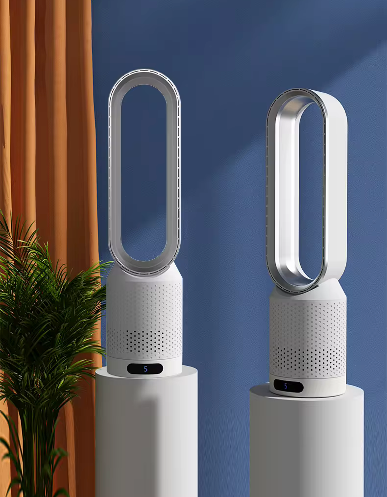 AirPure 3-in-1 Luftkühler mit Luftfilter, Oszillation & LED-Touch – Bladlos, leise & modern