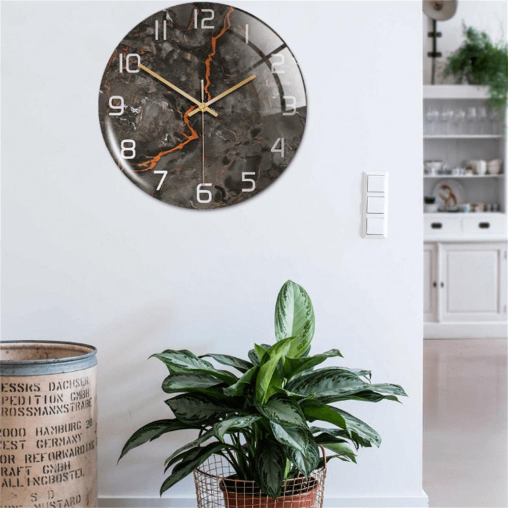 MarbleTime – Wanduhr Marmordesign – Leise Moderne Wohndekoration