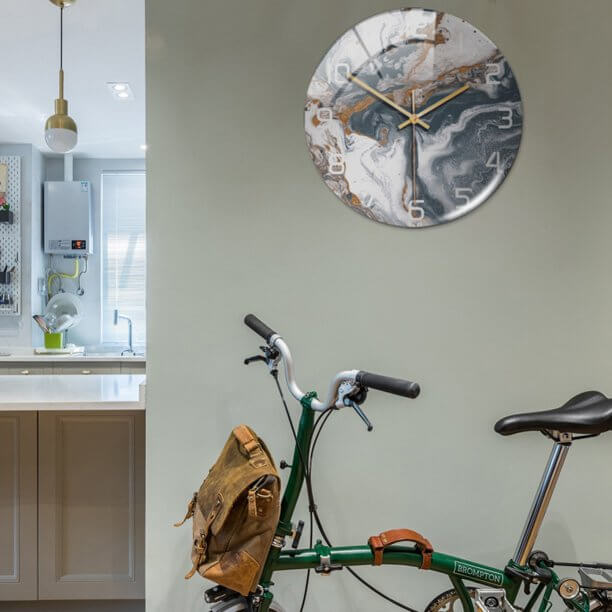 MarbleTime – Wanduhr Marmordesign – Leise Moderne Wohndekoration