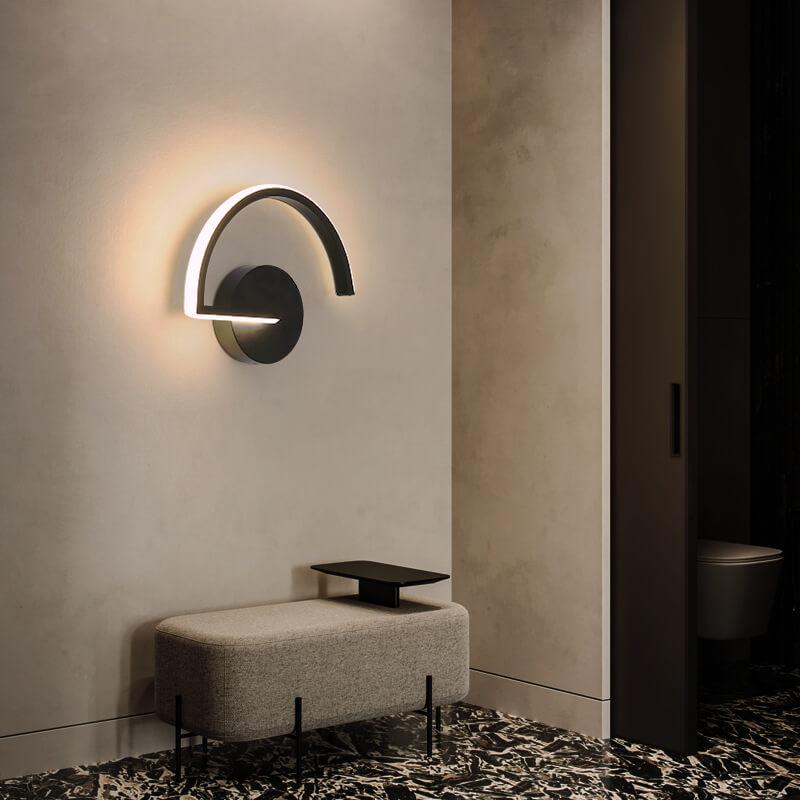 LumiLine - Lampada da parete LED moderna in alluminio con curve minimaliste