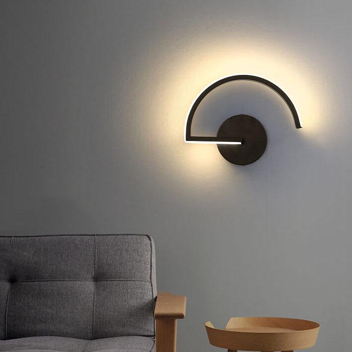 LumiLine - Lampada da parete LED moderna in alluminio con curve minimaliste