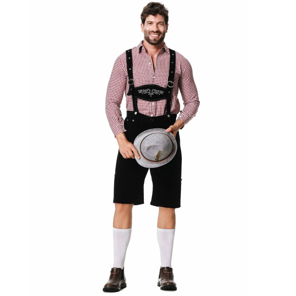 Bolendo Lederhosen Oktoberfest Kostüm für Herren – Dreiteiliges Set