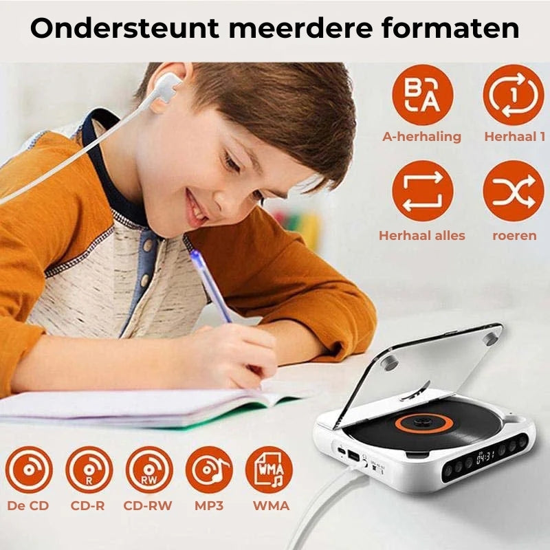 Tragbarer CD-Player – Bluetooth 5.3 mit Wiederaufladbarem Akku