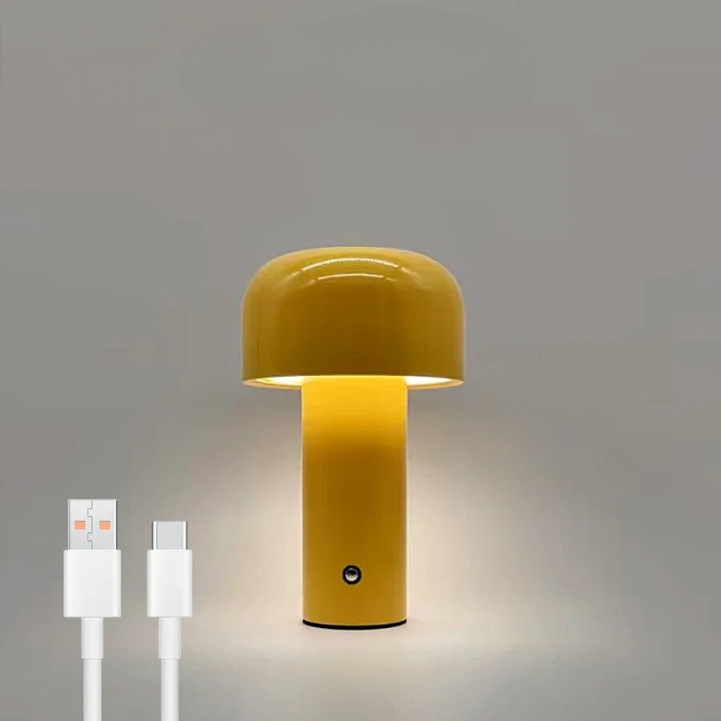 Nabíjateľná LED stolná lampa v tvare huby