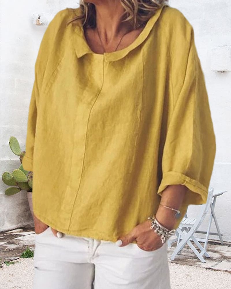 Bolendo Chemise ample avec un motif uni