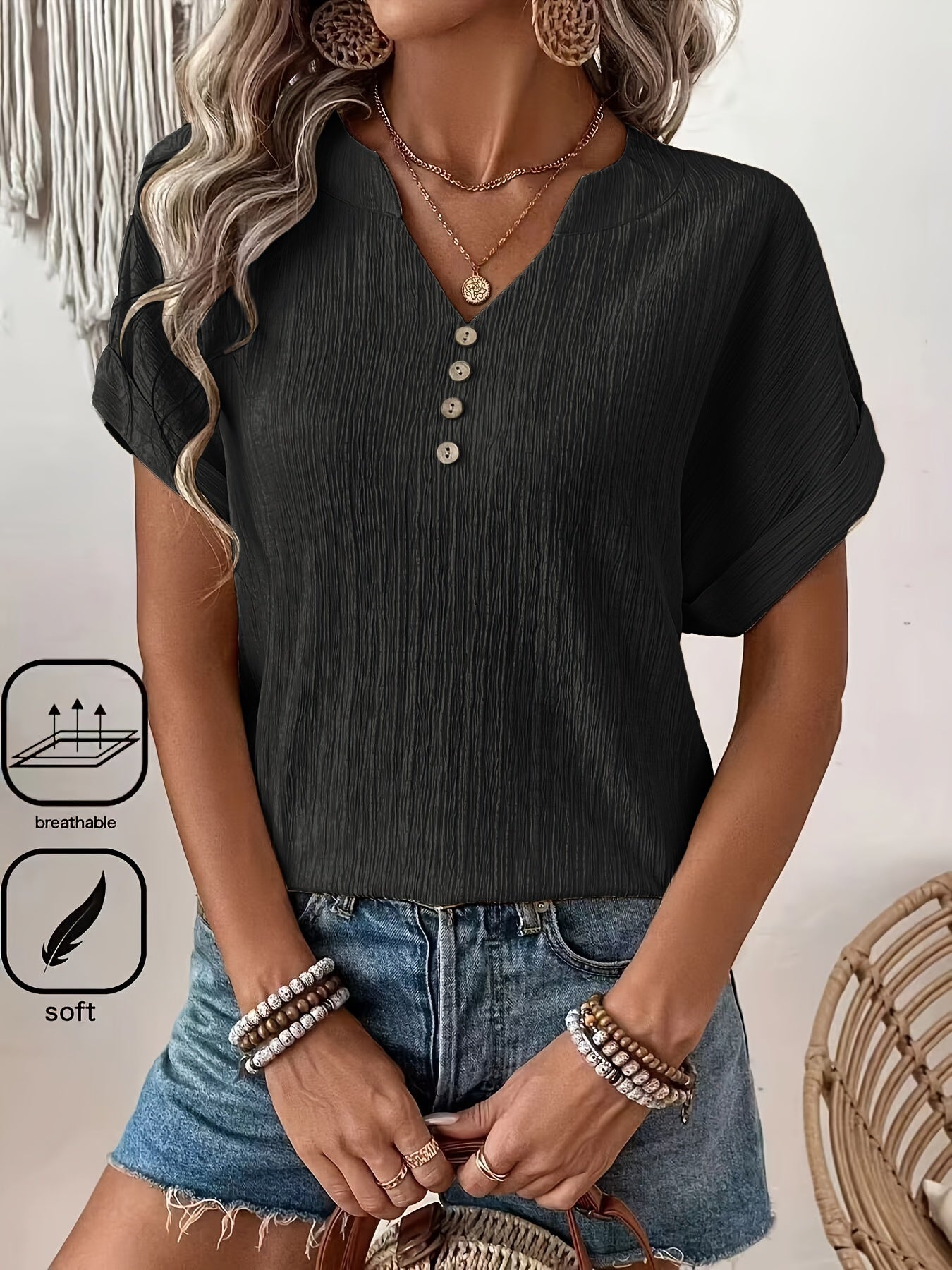 Aprikosenfarbene Bluse - Tess