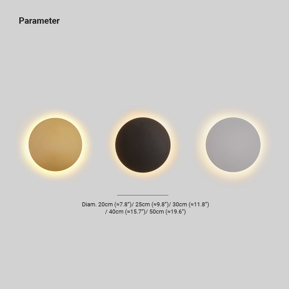 GlowAura - Applique murale métallique ronde moderne pour table de chevet/salon