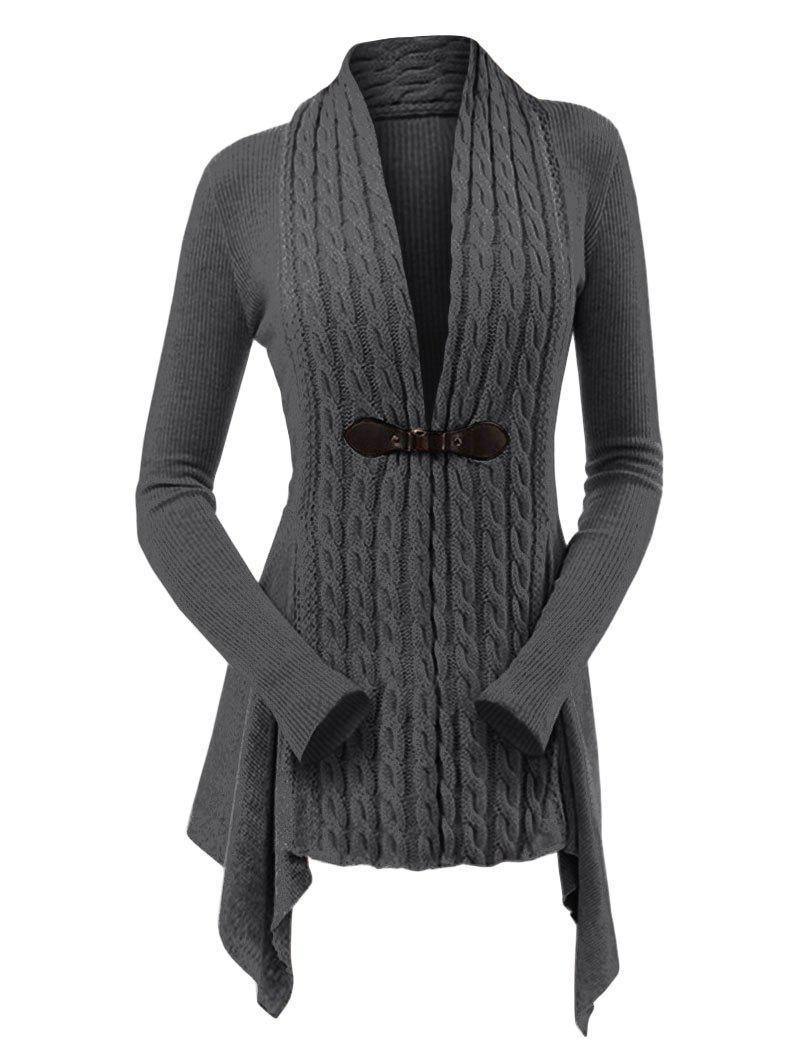 Cardigan lungo tinta unita per donna - Despina