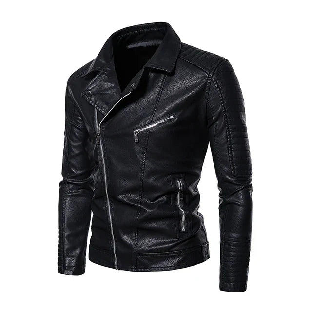Wasserdichte Slim Fit Herren-Motorrad-Lederjacke - Bradlee
