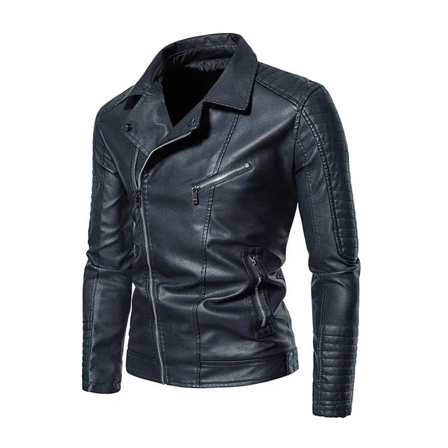 Wasserdichte Slim Fit Herren-Motorrad-Lederjacke - Bradlee