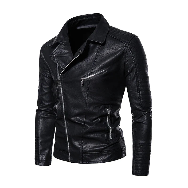 Wasserdichte Slim Fit Herren-Motorrad-Lederjacke - Bradlee