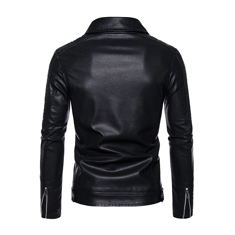 Wasserdichte Slim Fit Herren-Motorrad-Lederjacke - Bradlee