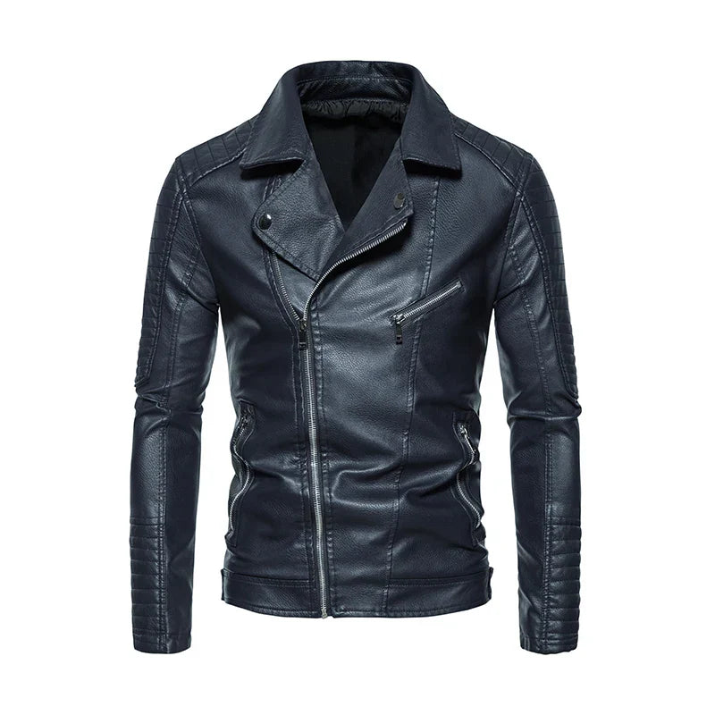 Wasserdichte Slim Fit Herren-Motorrad-Lederjacke - Bradlee