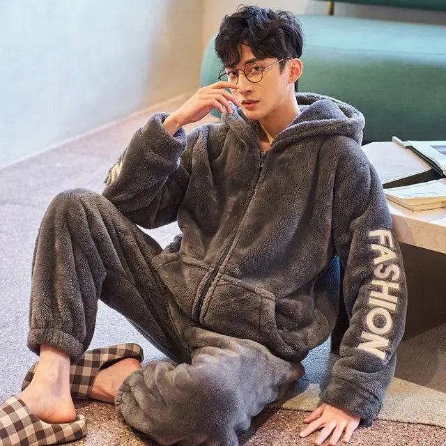 AIDEN Ensemble en polaire douillet avec capuche et fermeture éclair – Confort & Style