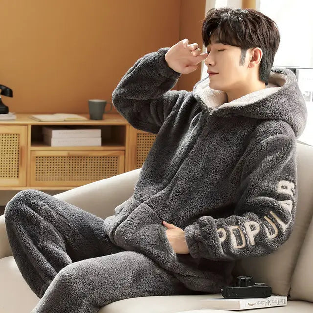 AIDEN Ensemble en polaire douillet avec capuche et fermeture éclair – Confort & Style