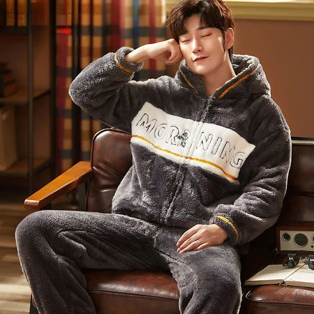 AIDEN Ensemble en polaire douillet avec capuche et fermeture éclair – Confort & Style