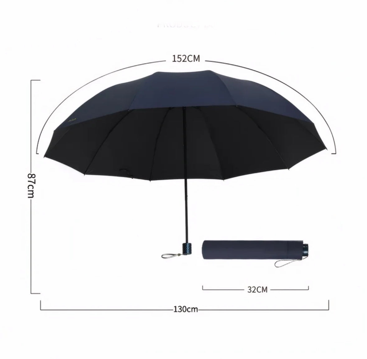 Bolendo XXL Knirps dáždnik pre 3 osoby - Rozpätie 130 cm, skladací, vetruvzdorný