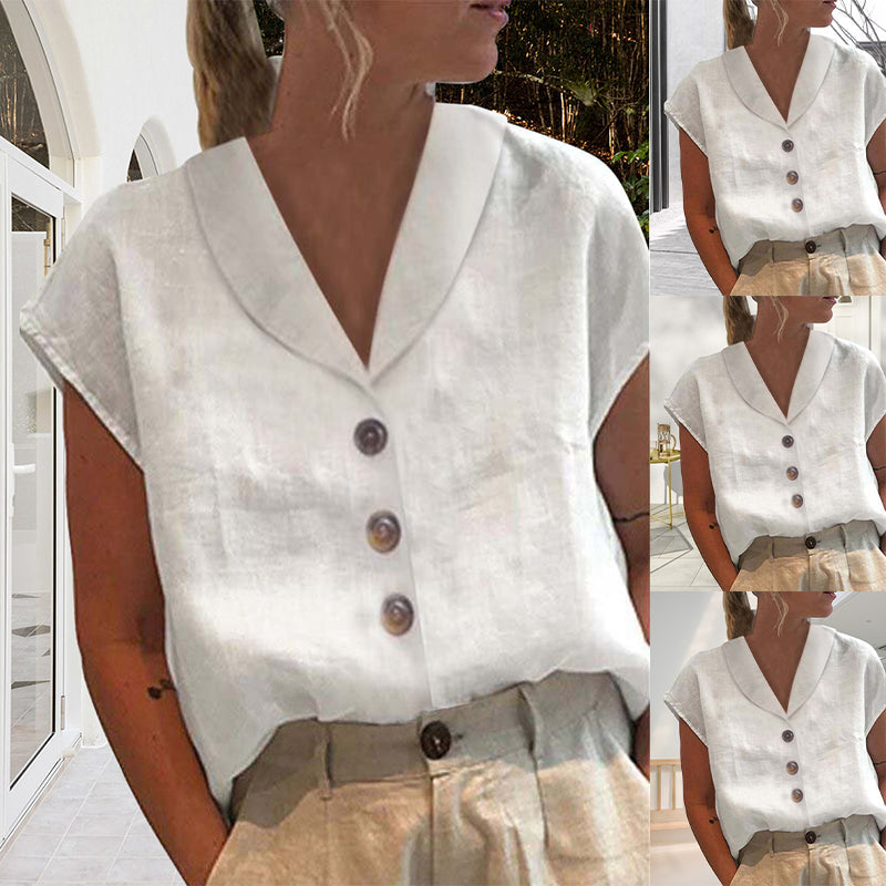 Top donna lussuoso con colletto e bottoni - Harley