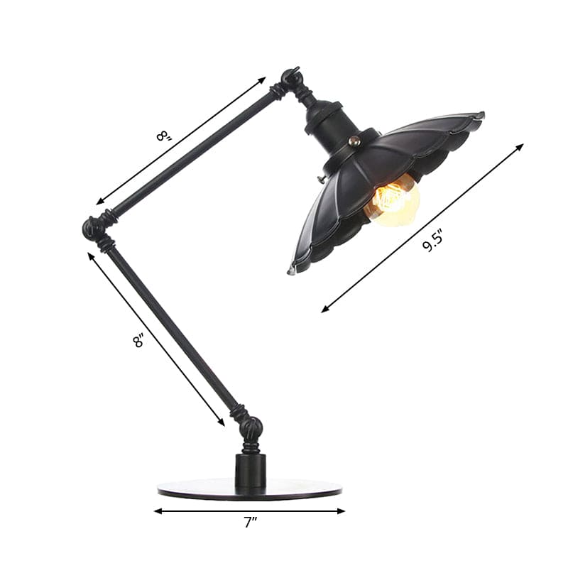 LightStyle - Verstellbare Vintage-Lampe mit gewelltem Metallschirm