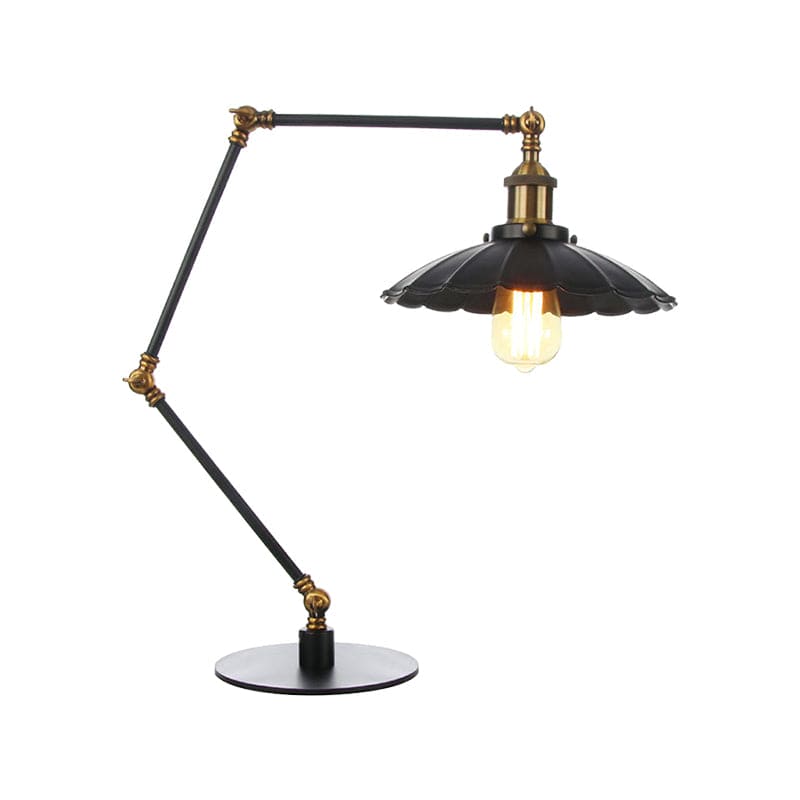 LightStyle - Verstellbare Vintage-Lampe mit gewelltem Metallschirm